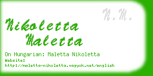 nikoletta maletta business card